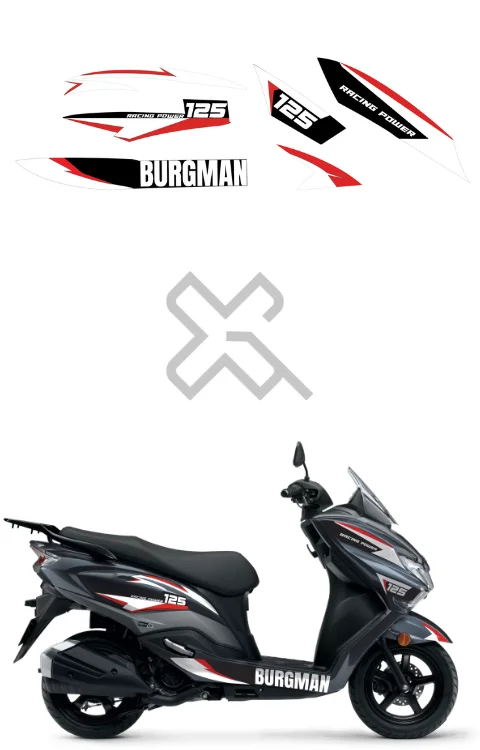 Racing Power Edition Half Body Sticker Compatible with Burgman